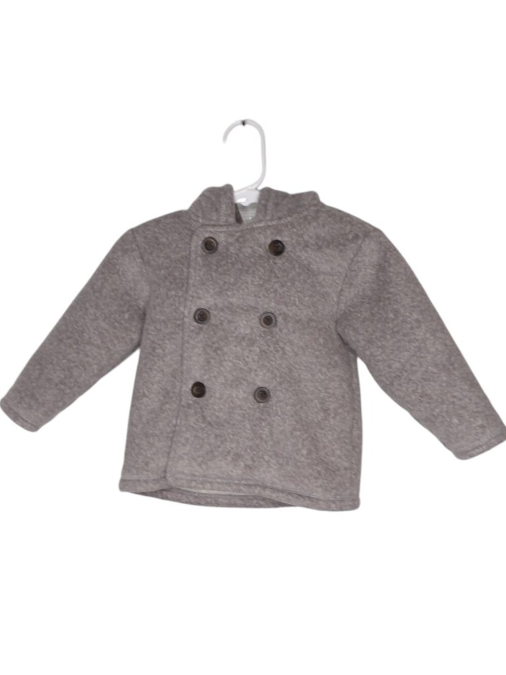 The Children's Place Gray Hooded Peacoat Size 12-18 Months Unisex
